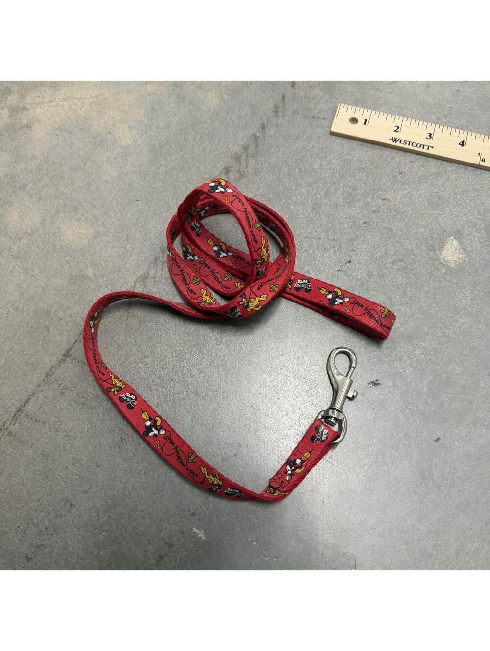 Disney Parks Mickey Mouse Pluto Red Dog Leash Pet Lead Character Print